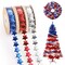 3 Rolls 15 Yards Patriotic Star Ribbons, 4th of July Blue Red Silver Glitter Ribbons Patriotic Star Shape Craft Ribbon Trim Embellishment for Gift Wrapping Labor Day Party Decoration